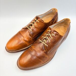 J. Shoes William 15111 Mens 10.5 Tan Brown Leather Derby Oxford Shoes Academia